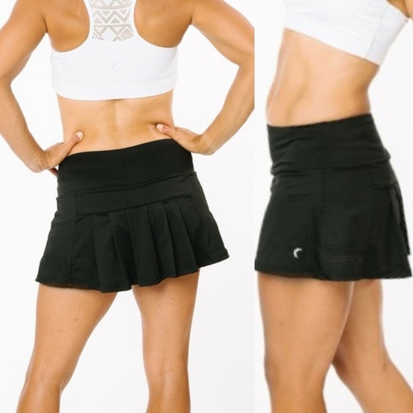 NWT ZYIA ACTIVE Chill Clubhouse Skort Black Athletic Skirt Shorts Pleated XS, S - Picture 8 of 8